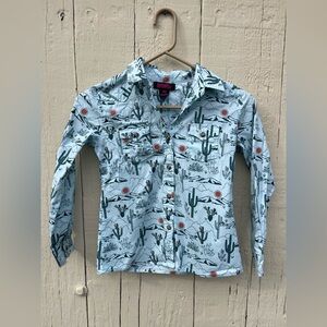 Kids Cactus Print Button Down Shirt